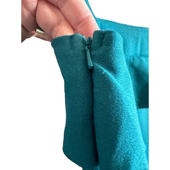 Morgan Claire Women's Small Blue Sleeveless Ruffle Zip Up Mini Dress - Picture 8 of 11